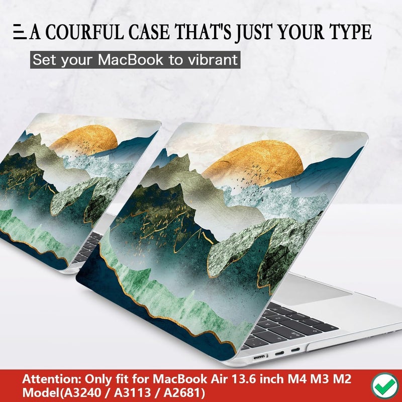 CISSOOK Mountain Case for MacBook Air 13.6 inch 2025 2024 2022 Release Model A3240 A3113 A2681, Plastic Sunshine Mountain Scenery Cover for MacBook Air 13 M4 M3 M2 Case with Keyboard Cover - Image 3